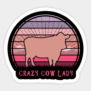 Crazy Cow Lady Sticker